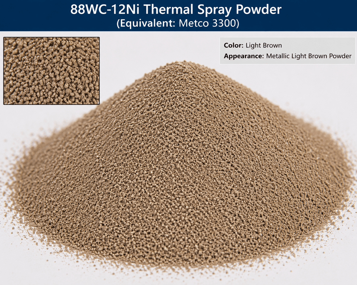 88WC-12Ni Thermal Spray Powder (Equivalent: Metco 3300) 88WC-12Ni Thermal Spray Powder (Equivalent: Metco 3300)